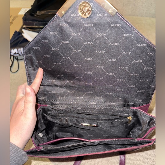 Aldo Dark Burgundy Crossbody Bag with strap. Great condition (minimal frays) - Picture 4 of 6